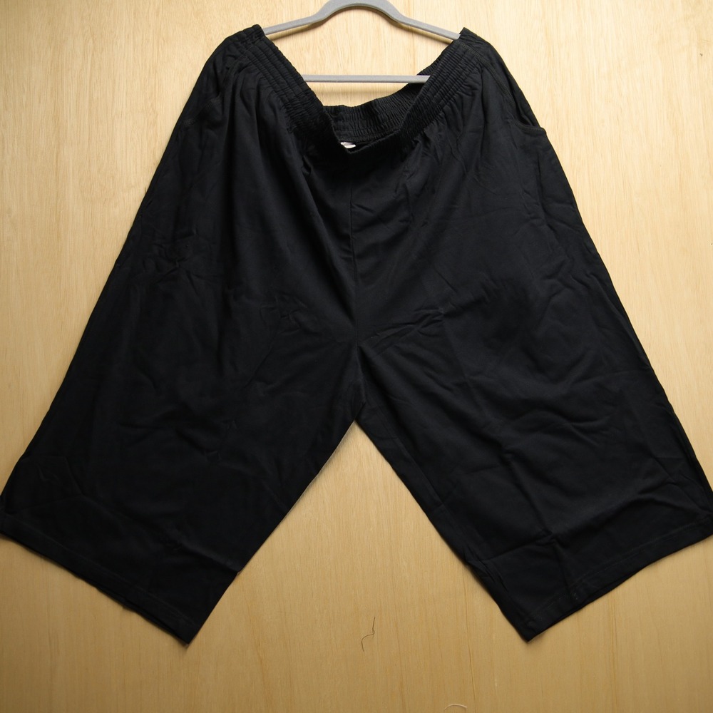 Woman Within Black Knit Wide Leg Shorts Plus Size 2X 26/28 Elastic Waist Pockets